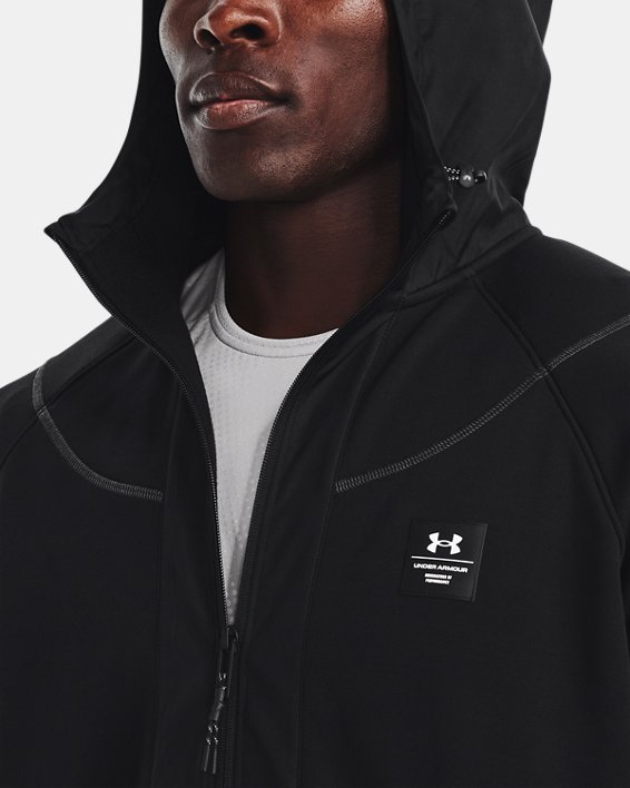Men's UA RUSH™ Fleece Full-Zip, Black, pdpMainDesktop image number 3